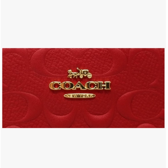 COACH Corner Zip Wristlet - Red - Picture 6 of 6